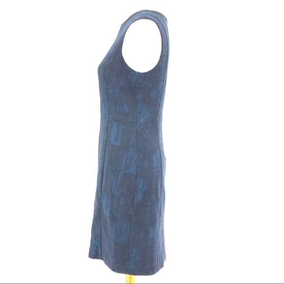 MM Lafleur Blue Black Brush Jaquard Shift Dress - Picture 4 of 7